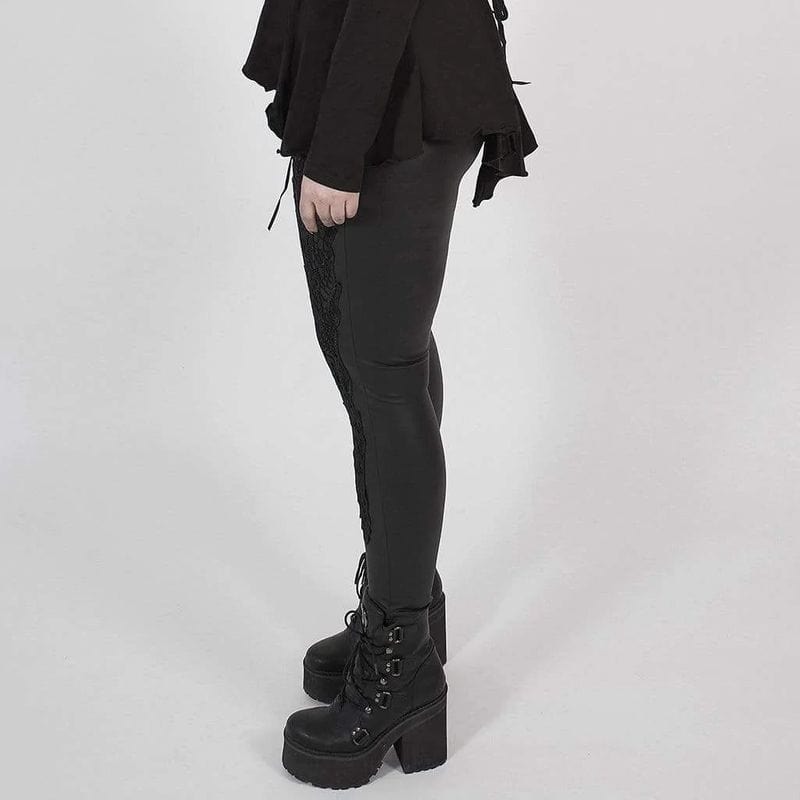 Pgeraug leggings for women Cool Ultra Gathered Gothic Rocker