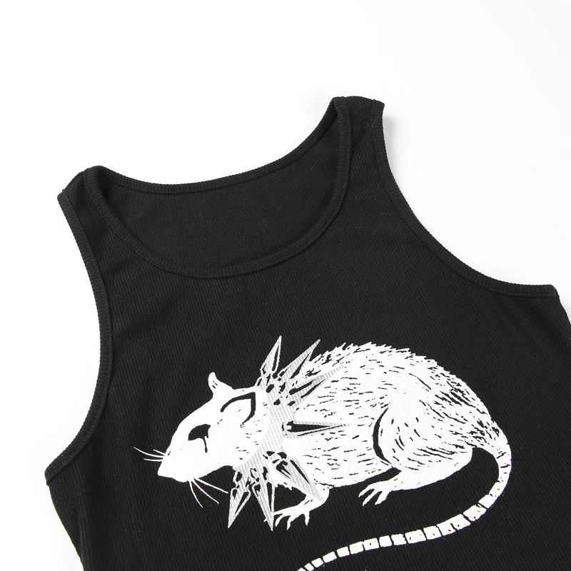Drezden Goth Punk Possum Crop Top