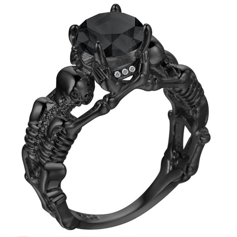 Drezden 5 / Black Goth Skeleton Rings
