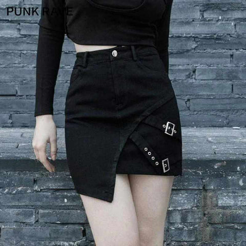 Women's Gothic Irregular Skirts With Buckles