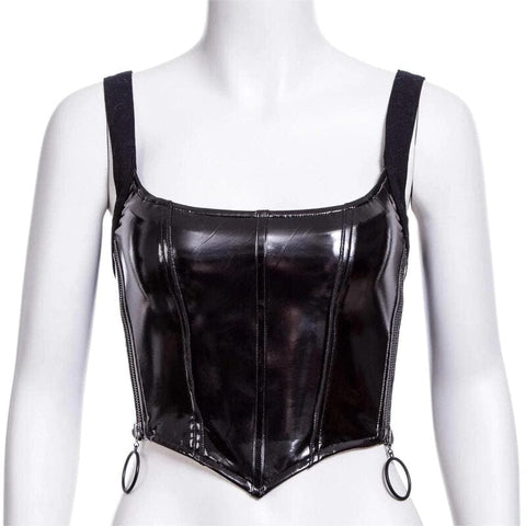 Women's Punk Zipper Faux Leather Vest