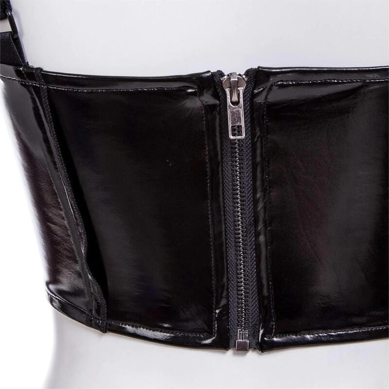 Drezden Goth Women's Punk Zipper Faux Leather Vest