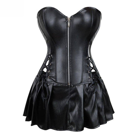 Women's Faux Leather Gothic Dress