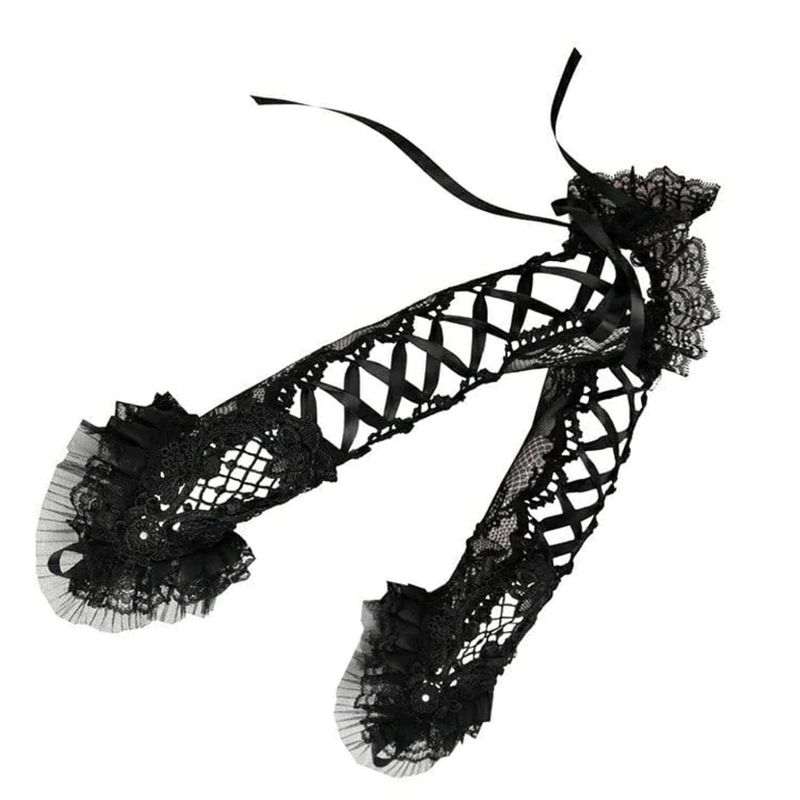 Drezden Goth Women's Gothic Lace-up Gloves
