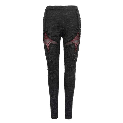 Gothic Ripped Leggings With Rivets