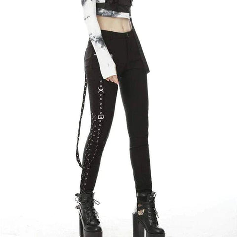Punk Skinny Pants with Strap