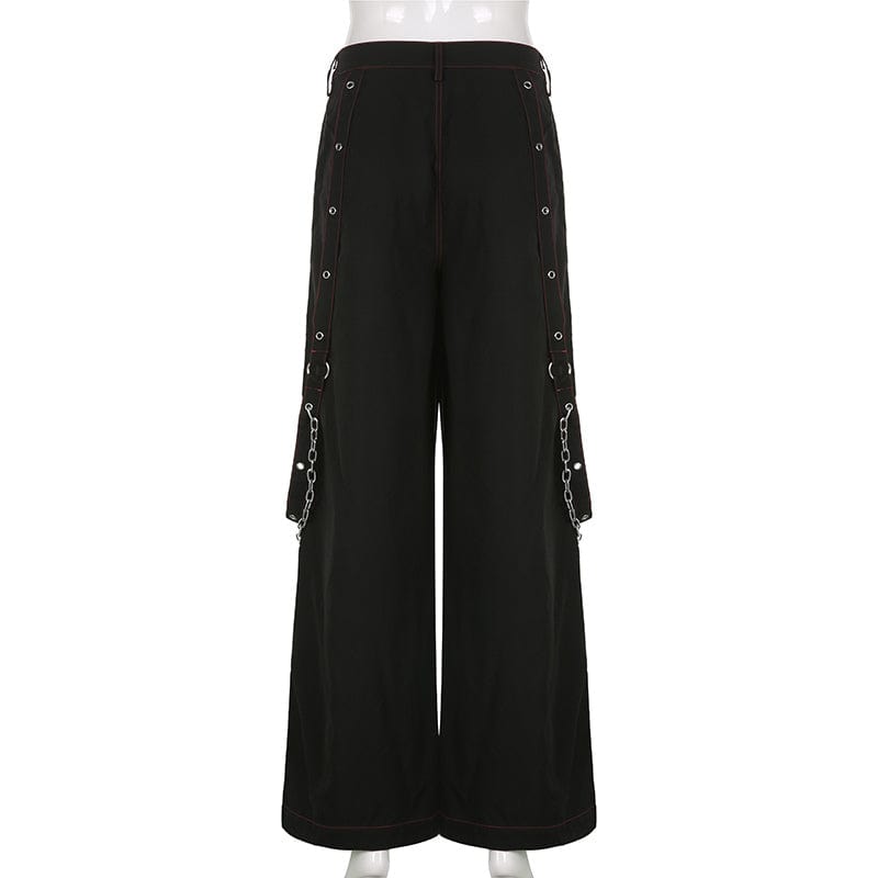 Drezden Goth Women Gothic Wide-Legged Pants