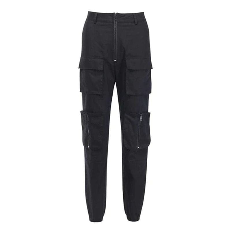 Drezden Goth Women's Multi-Pocket Safari Style Loose Cargo Pants
