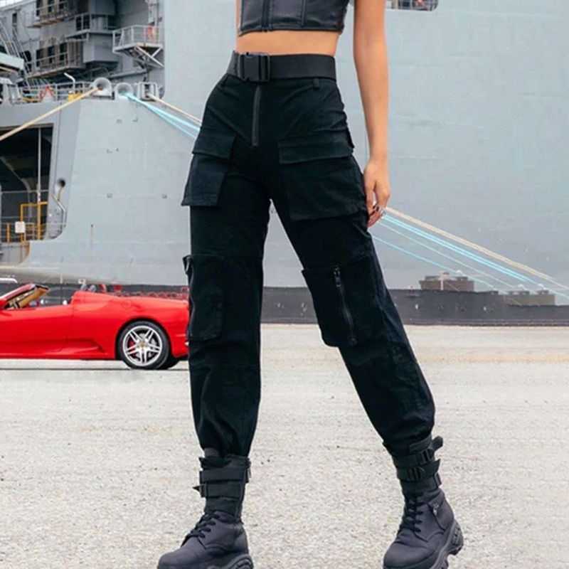 Women Baggy Cargo Pants Low Waisted Wide Leg Punk Loose Casual Trousers  Streetwear Cinch Pants with Pockets at Amazon Women's Clothing store