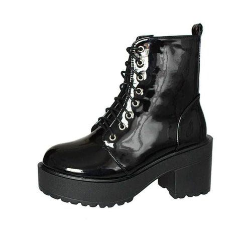 Gothic Punk Patent Leather Boots