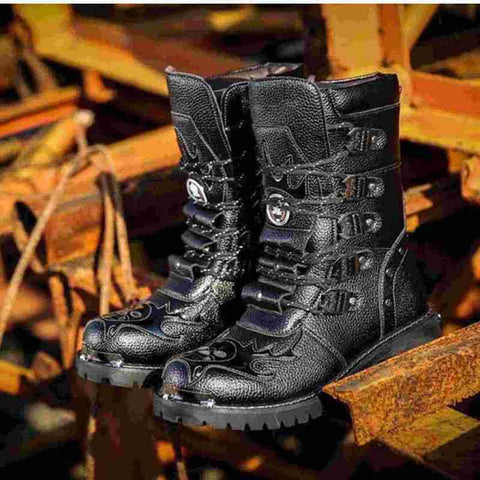 Drezdenx Goth Men's Faux Leather Boots
