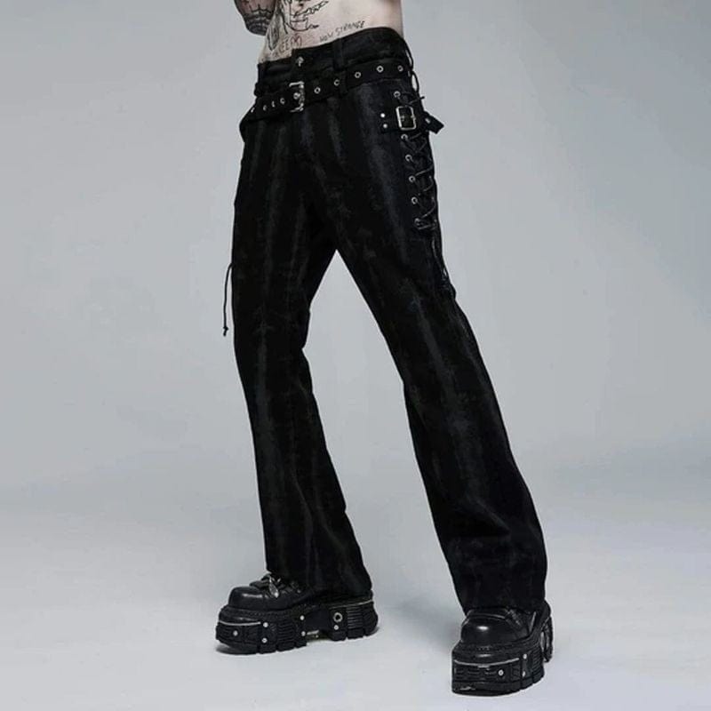 Drezdenx Goth Men's Punk Flared Pants