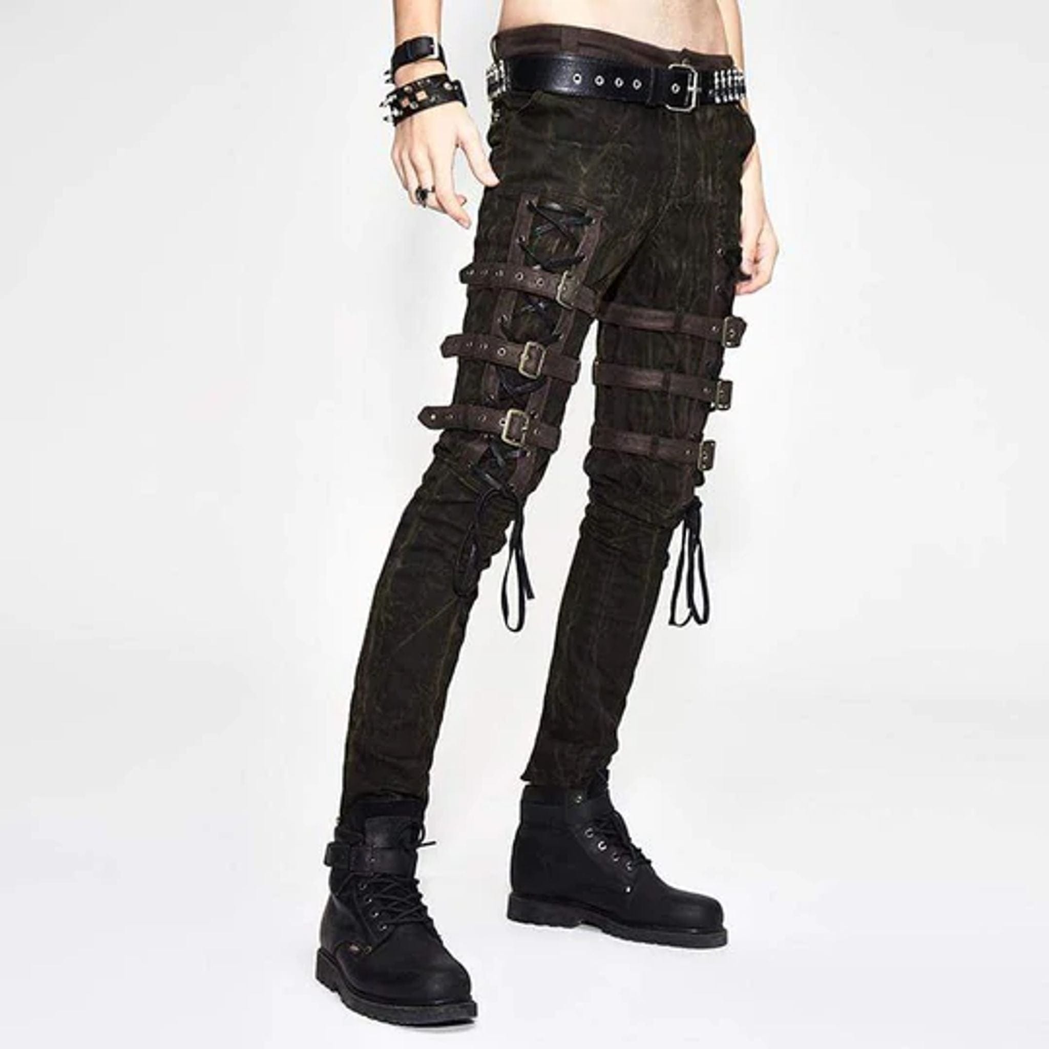 Drezdenx Goth Punk Style Mid Rise Jeans
